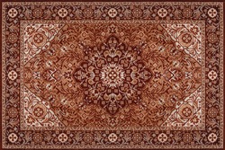 Part of Old Brown Persian Carpet Texture, abstract ornament