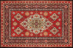 Part of Old Red Persian Carpet Texture, abstract ornament