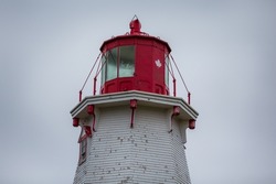 Panmure Island Lighthouse, Prince Edward Islands. PEI’s oldest wooden lighthouse and Heritage site, Canada