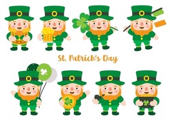  St. Patrick's Day Flat Clipart, illustration