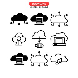 cloud computing icon or logo isolated sign symbol vector illustration - Collection of high quality black style vector icons
