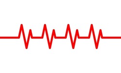 Cardiogram and pulse on monitor. Heartbeat line. Icons of heart beat. Ecg on graph. Electrocardiogram with healthy rhythm, cardio attack, ischemia, infarction and death. Symbol for cardiac. Vector.