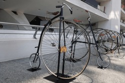 Penny Farthing Bicycle Exhibiting inside Museum.