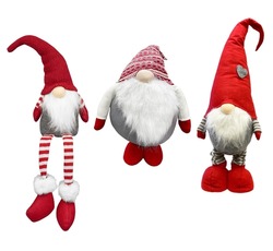 Christmas gnomes collections. Elves in red hats isolated on white background. santa claus 