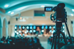 video camera at a church event