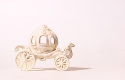White carriage on a white background.