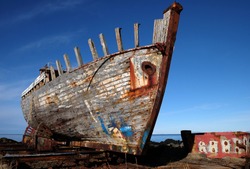 Old rusty boat, Akranes. Iceland.