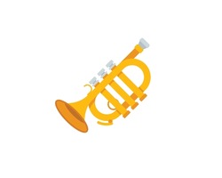Trumpet vector isolated icon. Trumpet emoji illustration. Trumpet vector isolated emoticon