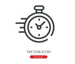 Stopwatch vector icon. Symbol in Line Art Style for Design, Presentation, Website or Apps Elements. Sport equipage symbol illustration. Pixel vector graphics - Vector