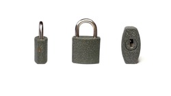 Padlock All Side View Isolated on White Background