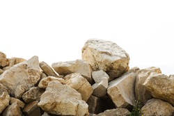 Big pile of boulders isolated