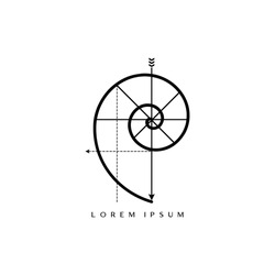 Golden Ratio For Logos. Fibonacci Spiral Logo. Minimalist Golden Spiral Vector Logo
