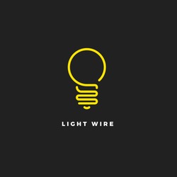 light bulb line vector logo template art eco energy power electricity idea concept