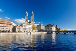 Panoramic view of old town of Zurich, Switzerland