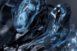 Cold ice closeup futuristic abstract macro water background