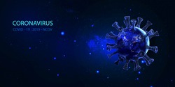 3d of corona virus, wuhan, covid 19 on space and stars background with copy space for your text. infectious micro virology. Concept of microbiology and medical illustration.