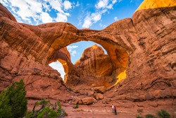 Double Arch in the evening, Arches national park,utah,usa.