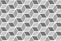Abstract hexagonal seamless pattern design. Repeating geometric tiles with linear triangles. Vector illustration