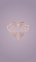 Heart abstract wallpaper for mobile phones, Heart and Love wallpaper concept design, golden heart abstract vector and illustration.