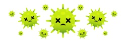Kill COVID-19. Stop COVID-19. COVID-19 is die. COVID-19 vector, Coronavirus vector, and virus vector on white background. Cancer is die.