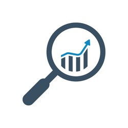 Analytics, bar graph icon (vector illustration)