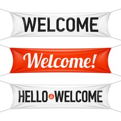 Hello and Welcome banners. Vector.