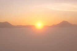 Sunrise over Fog and Mountain 