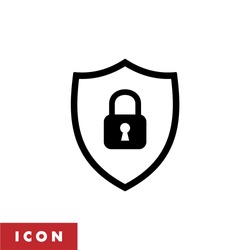 Protection icon vector. Padlock icon