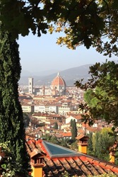 2022 October Florence (Italy) - Panorama of the city of Florence in Tuscany Italy.