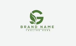 G leaf logo Design Template Vector Graphic Branding Element.