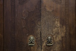 aged wooden door