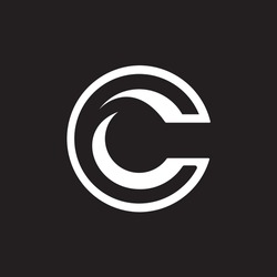 initial letter C siluet silhouette logo design