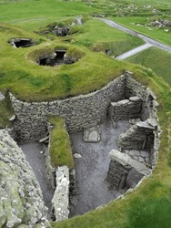 Jarlshof Prehistoric and Norse Settlement, Sumburgh. Shetland Islands. Scotland