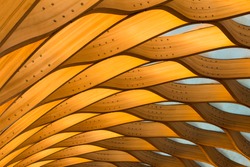 Orange Abstract Architecture Patterns of a Wooden Pavilion 