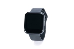 Smart watch isolated on white background. Black smartwatch square shape design isolated