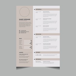 Professional CV / Resume template design with vector file
