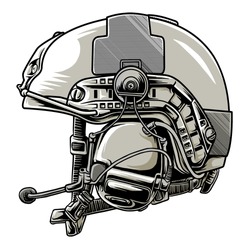 tactical helmet military in beground white