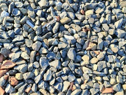 coarse white gravel for railroad tracks bottom. High quality photo
