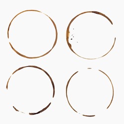Coffee Stain, Isolated On White Background