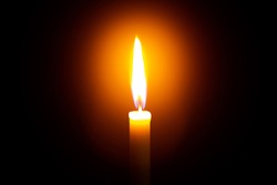 Hot Light Of Candle ,Single lit candle with quite flame ,Candle, Flame, Fire - Natural Phenomenon, Copy Space, Candlelight,Candle, Single Object, Burning, Flame, Zen-like