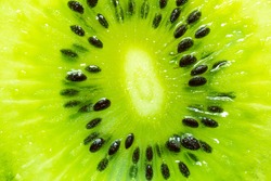 slice of kiwi fruit on a full frame. horizontal format,Fruit,Macrophotography,Vegetable,Food,Textured Effect,Textured,Nature,Extreme Close-Up,Kiwi Fruit,Freshness,Seed,Green Color,Multi Colored,Cross 