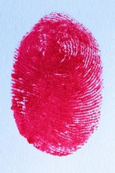 macro red human finger,Red macro fingerprint,Bloody fingerprint as background, macro. Imprint of index finger