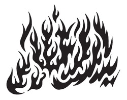Black flame tattoo and background pattern