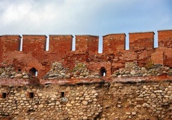  Fortress wall of the Novgorod Kremlin or Detinets is the fortress of Veliky Novgorod.  Inner part of the fortress wall during opening and restoration. First chronicle mention is 1044. Ancient Russia 
