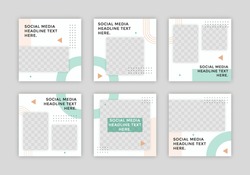 Minimalist social media post template collection. Editable square banner for ads.