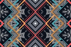 Geometric ethnic pattern seamless color oriental. seamless pattern. Design for fabric, curtain, background, carpet,wallpaper, clothing, wrapping, Batik, fabric,Vector illustration