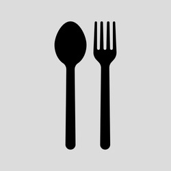 
fork and spoon vector icon flat simple