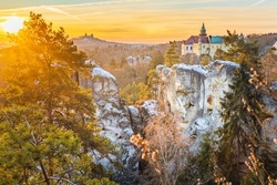 Hrubá Skála Castle is on the edge of a rock massif in the Bohemian Paradise at a height of about 20 meters, in the cadastral area of ​​the village of the same name.