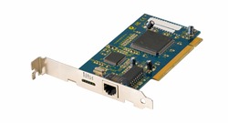 Computer network card on white isolated background