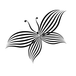 butterfly tattoo of lines. Vector